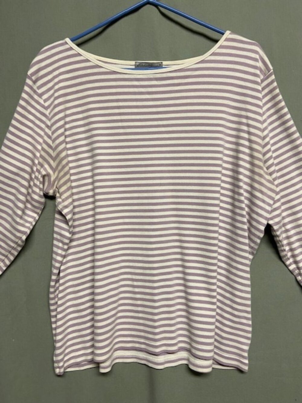 Eddie Bauer XL 3/4 sleeve Purple and Cream top